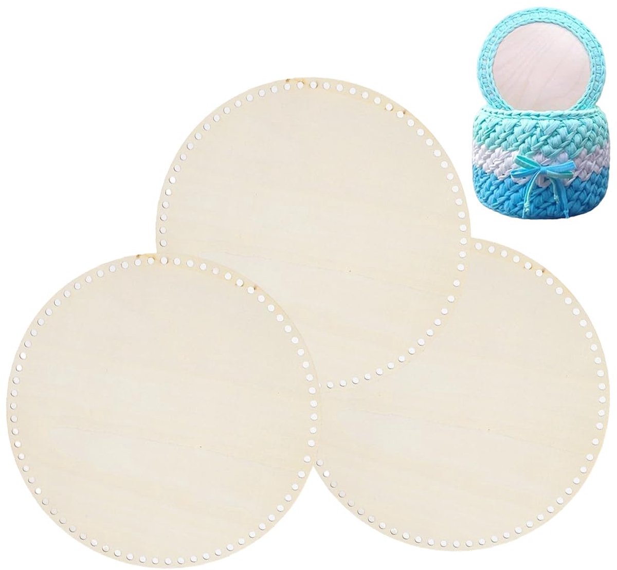 Manden, 12,5 cm, ronde basis voor doe-het-zelf haaktassen, bodem voor handgemaakte manden, woondecoratie, creatieve haaknaaldenset, materiaal voor handwerk