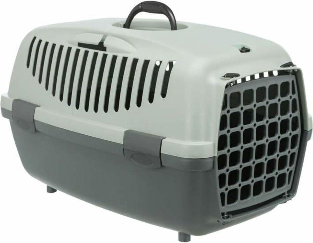 Transportbox Huisdier - Draagkooi - Veilig Vervoer - Gemaakt van Gerecycled Plastic - 40 x 38 x 61 cm - Grijs