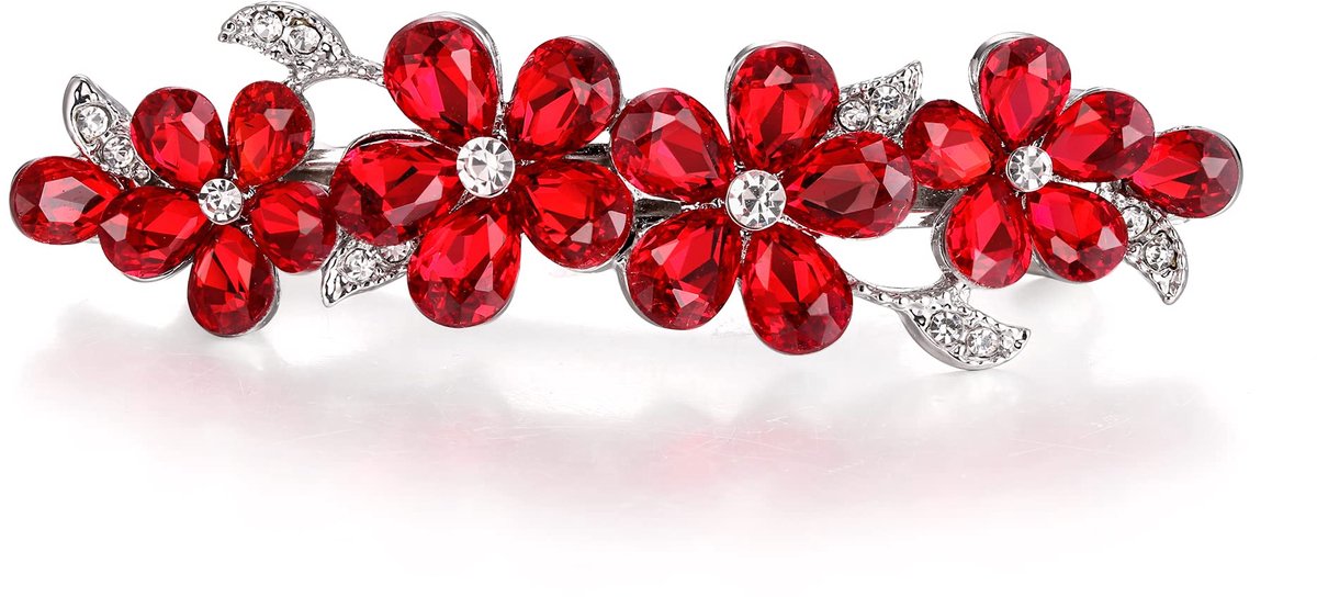 FAITH Haarspeld haarclips dames Oostenrijks kristal haarspeld clip art deco bloem wijn druppel haaraccessoires accessoire bruin zwart tint, 1 stück (1er Pack), Kristal, Geen Edelsteen