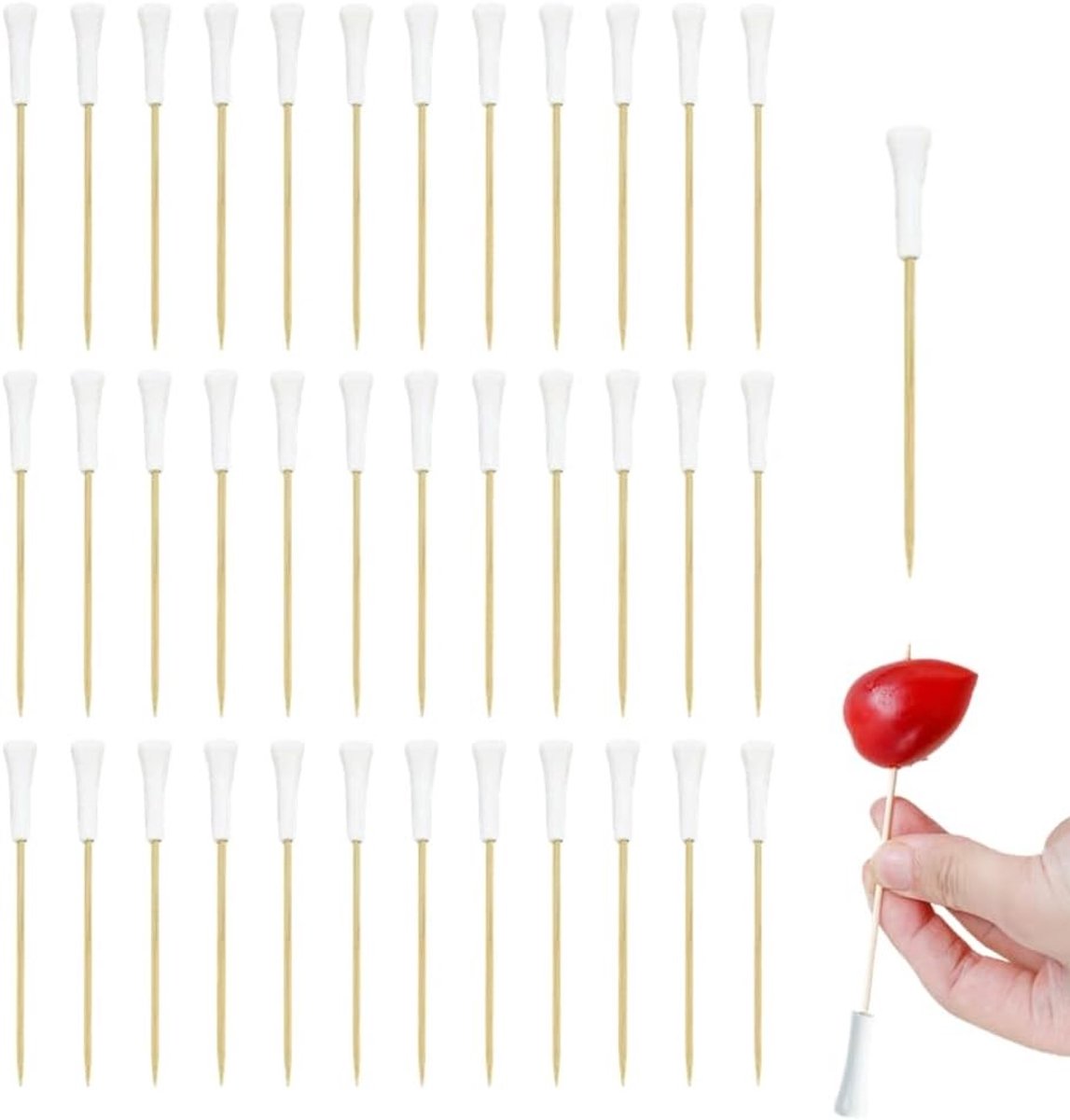 200 Stuks Houten Tandenstokers voor Appetizers en Cocktails - Ideaal voor Feestjes, Bruiloften en Charcuterie Planken