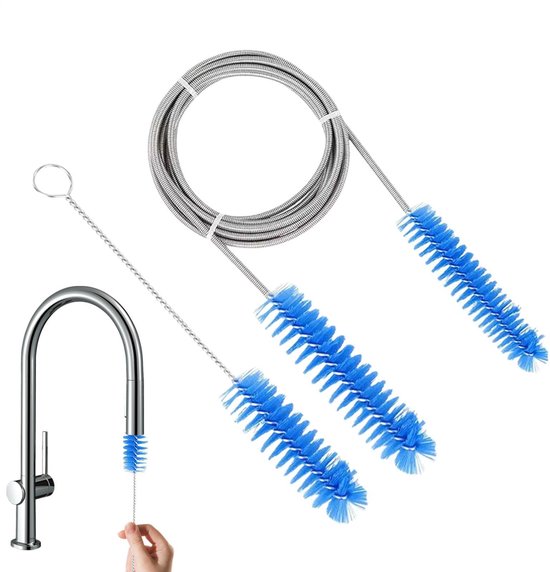 Afvoerborstel, flexibele slangreinigingsborstel, en zacht en flexibel reinigingsgereedschap voor thuis, badkamer, toilet, keukenspoelbak, douche, koelkast, B — afbeelding 5