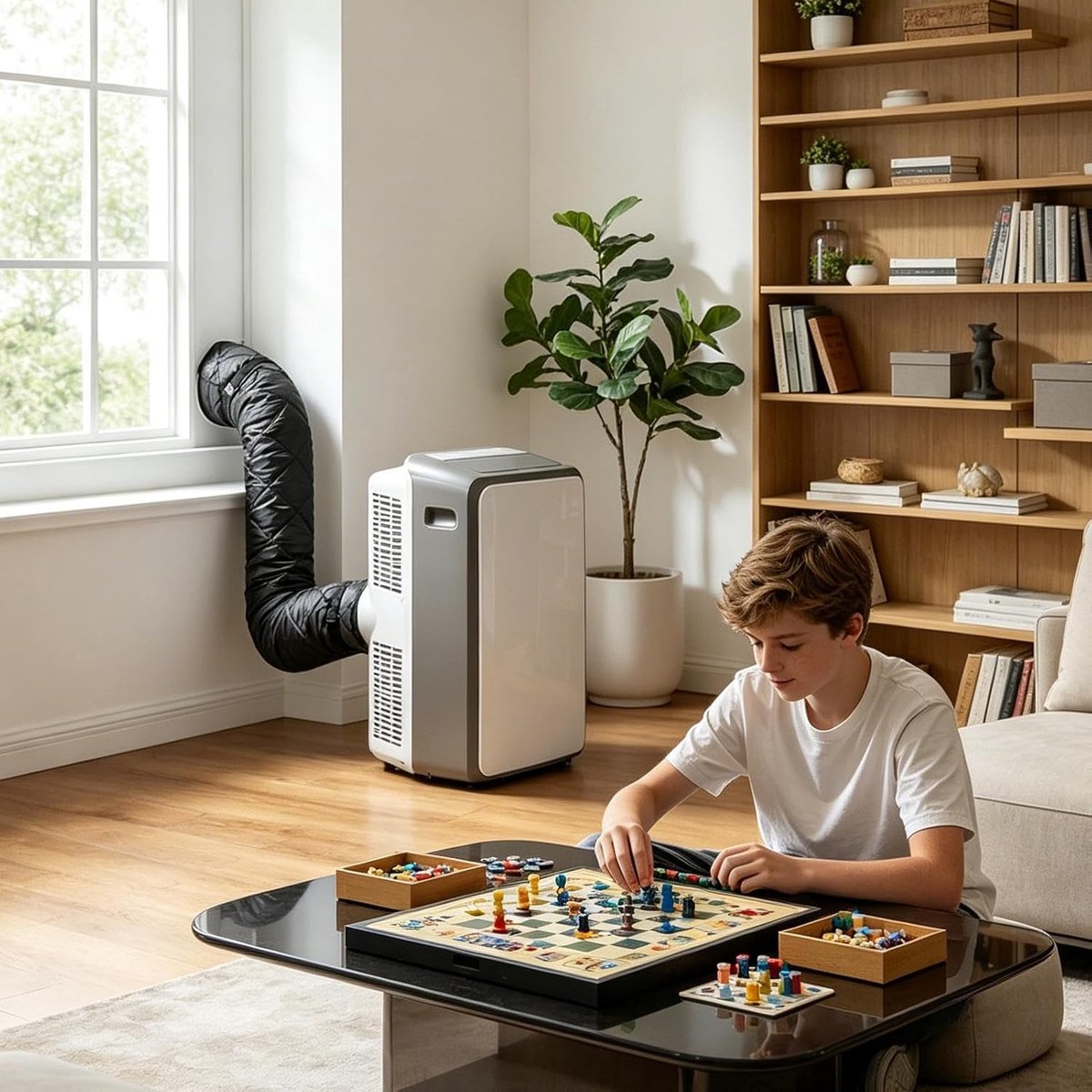 Draagbare Airconditioner Slanghoes - 150x53cm - Beschermhoes voor airconditioningslang met ritssluiting - Mobiele Airconditioning Accessoires - Airco Slanghoes - Airco Beschermhoes - Isolatiehoes - Stofdicht en Warmte isolerend - Zwart – foto 3