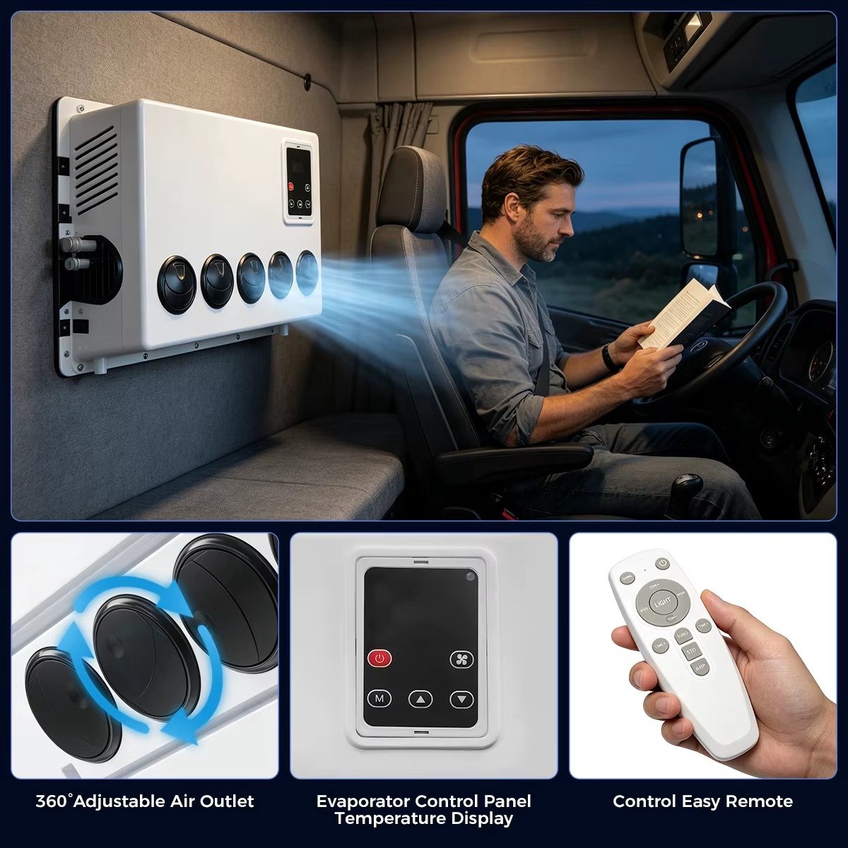 Umarko Parkeer Airconditioner - Air conditioning 10500 BTU – Krachtige Cabine Airconditioning voor Truck, Camper & Bus – Snelle Koeling met 3 Modi — afbeelding 3