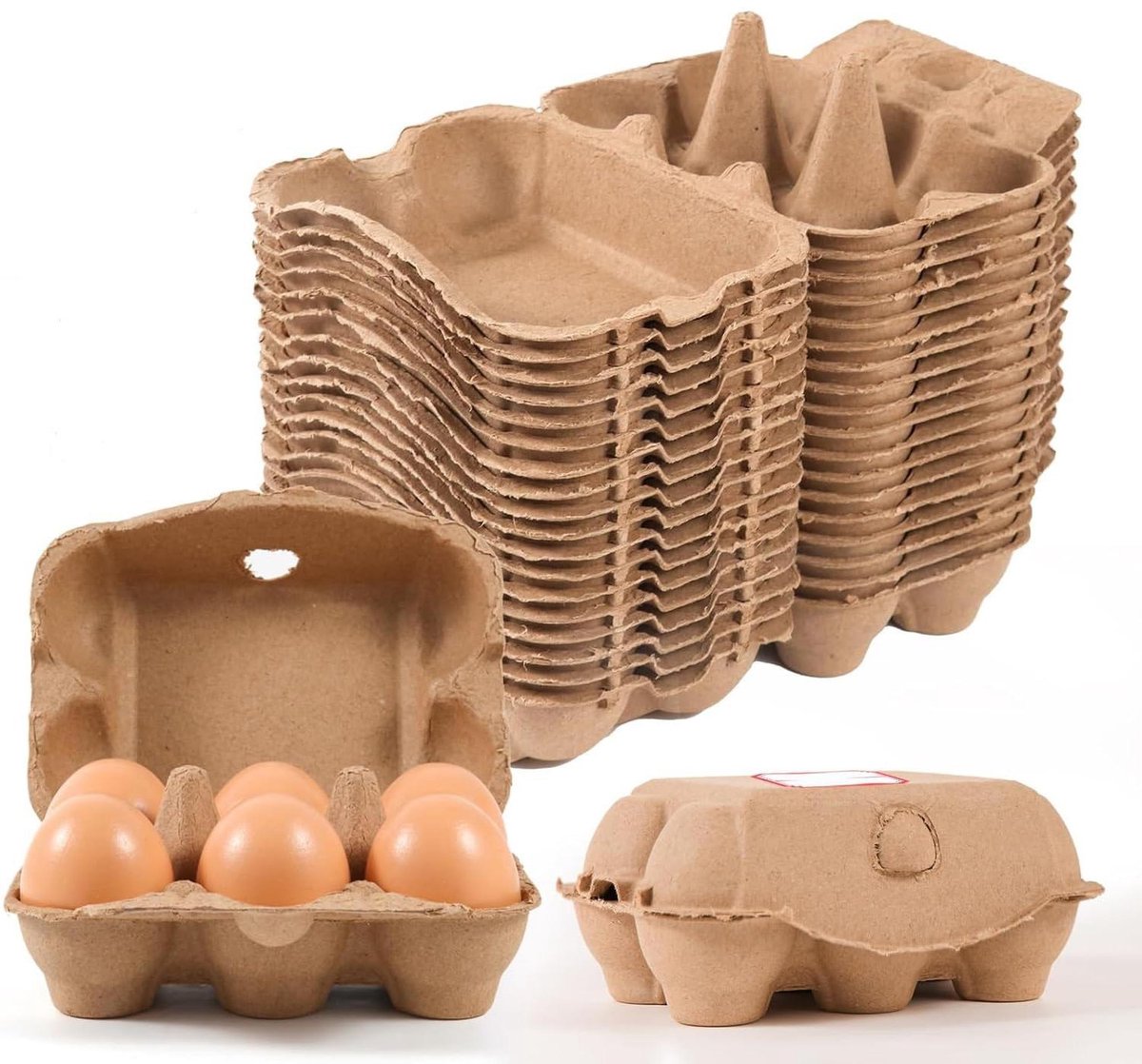Eierdozen - Eierverpakking - Eieren bewaren - Stevig karton - 50 stuks - Natuurlijk