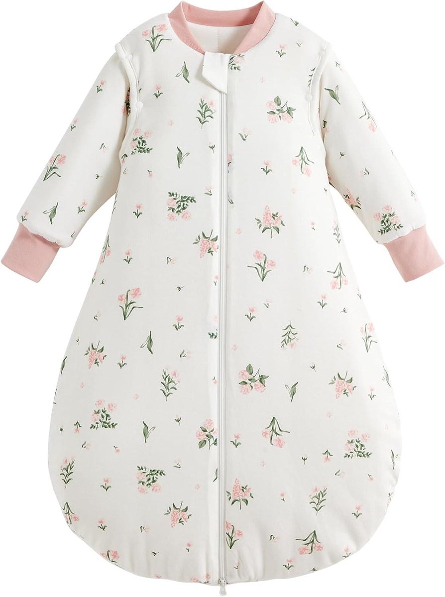 Babyslaapzak - Mouwloze slaapzak - Warm en veilig - 35 TOG waarde - 85 cm - Bloemenprint