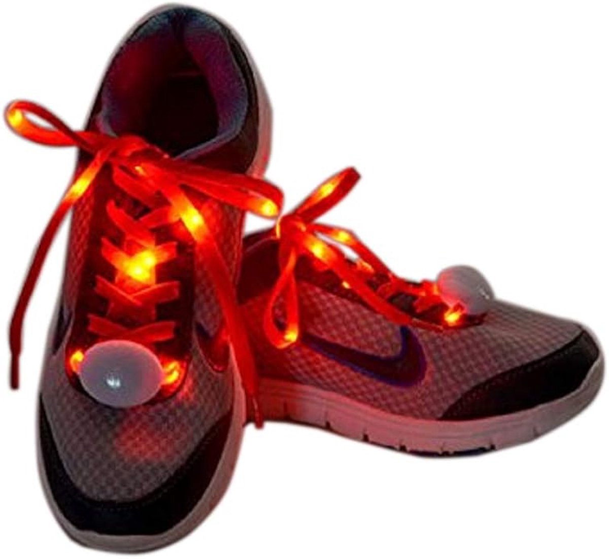 Veters LED - Lichtgevende veters - Opvallende veters - Schoenveters met verlichting - Glow in the dark veters - Coole veters - Schoenveters - Op batterijen - 70 cm - Rood - Jonyx