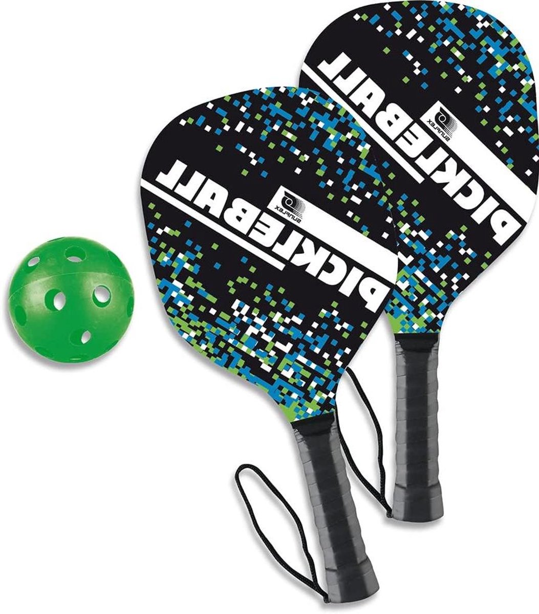 Pickleball Set - Recreatieve Ballen - Sport & Spel - Weerbestendige Rackets - 2 Rackets 1 Bal - Zwart