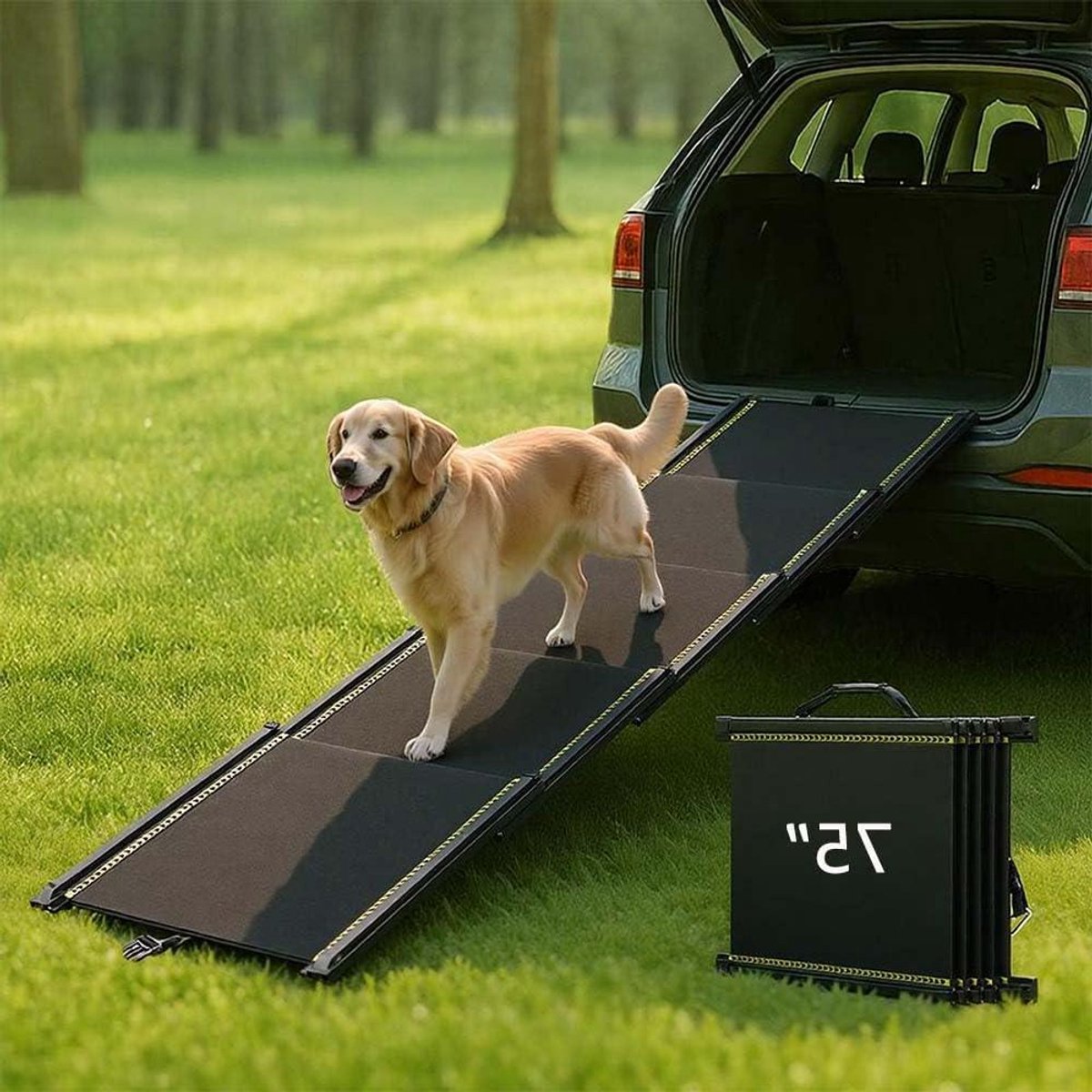 Hond Auto Oprit - Hondenloopbrug - Veilig Instappen - Lichtgewicht Ontwerp - 190 cm - Grijs
