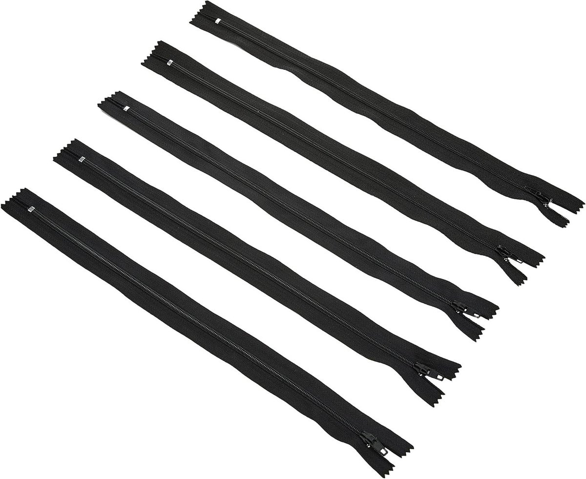 Ritsen met Stop - Naairitsen Set - Kleding Maken - Verborgen Model - 30 cm 5 Stuks - Zwart