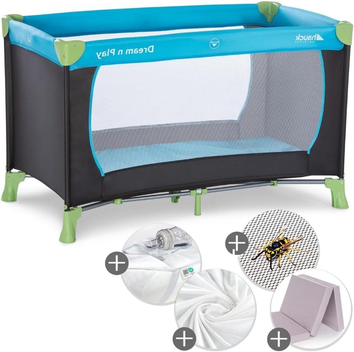 Reisbedje - Babybed - Veilig Slapen - Compleet Met Accessoires - 127.5 cm - Blauw