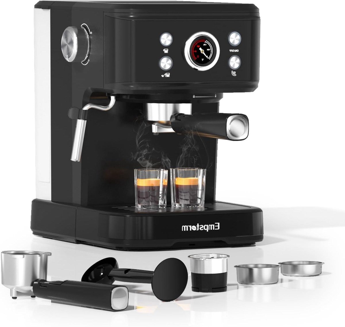 Espresso Machine - Koffiezetapparaat Sieve - Thuis Koffie Maken - 2-in-1 Systeem - 1.5L Reservoir - Zwart