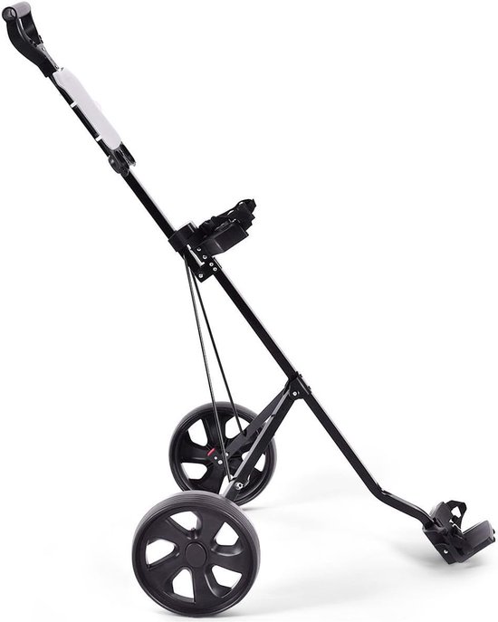 Golfkar - Golftrolley Pushkar - Golfen op de baan - Stabiel stalen frame - 24 cm wielen - Zwart — afbeelding 5