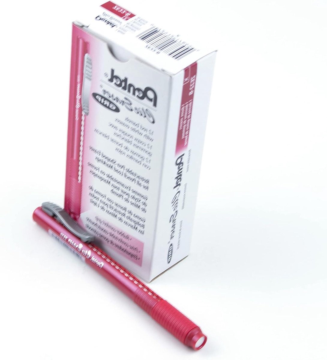 Uitschuifbare Gum - Pen Gum - Fouten Corrigeren - Latexvrije Grip - 12 stuks - Rood