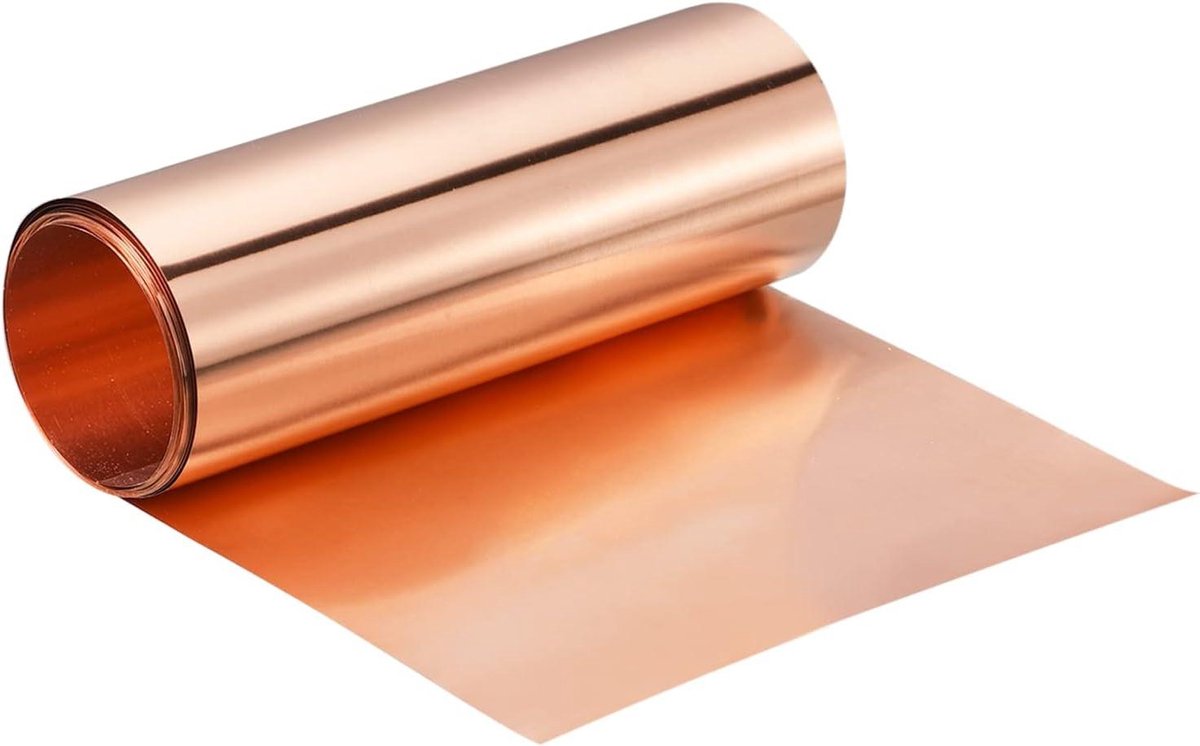 Koperplaat Rol - Koperfolie Metaal - Bouw Projecten - 9995% Zuiver Koper - 3500x100mm - Metaal