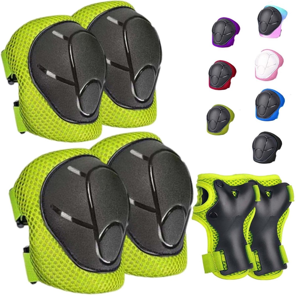 Kinder Beschermingsset - Knie- en Elleboogbeschermers - Sportieve Activiteiten - 6-Delige Set - 3-14 Jaar - Blauw