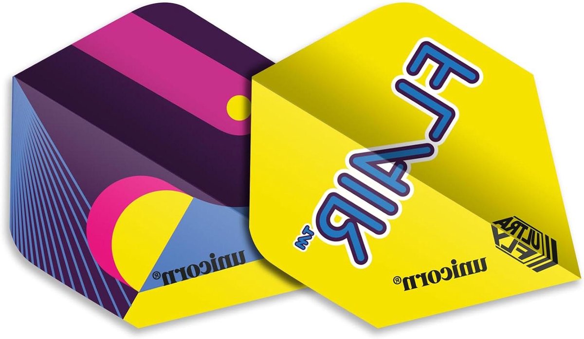 Dart Flights - Vluchten Staartvinnen - Dartspel Verbeteren - Verhoogde Stijfheid - Plus Formaat - Geel en Veelkleurig