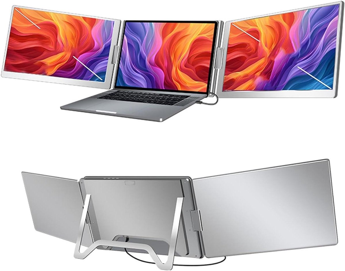 Draagbare Monitor - Extra Scherm Laptop - Multitasking Werk - FHD 1080P IPS - 156 Inch - Zwart