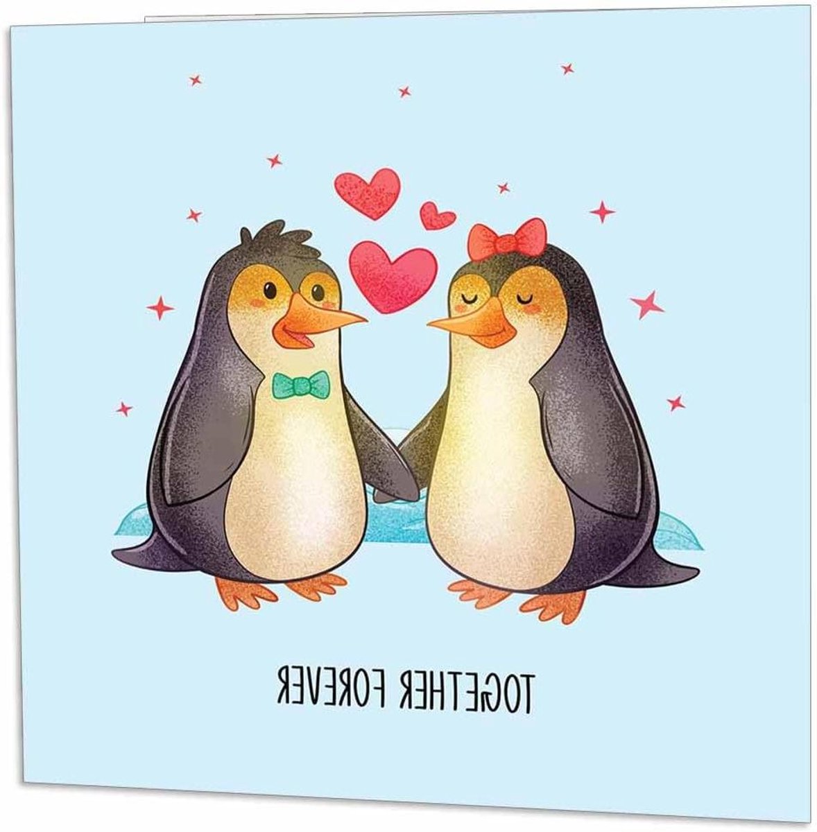Verjaardagskaart Pinguïn - Wenskaart Valentijn - Iemand Vieren - Dikke 350gsm Kaart - A5 - Wit