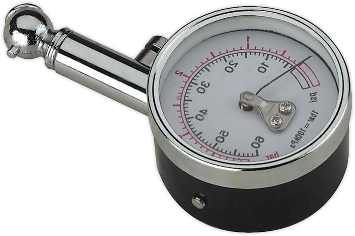 Bandenspanningsmeter - Bandendrukmeter - Autobanden Controleren - TUV/GS Goedgekeurd - 0-60psi - Rood