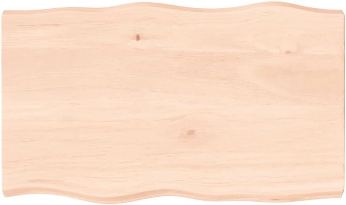Eikenhouten Tafelblad - Houten Blad Bureau - Tafel Opknappen - Handgemaakt Natuurlijke Rand - 100x60x6 cm - Eikenhout