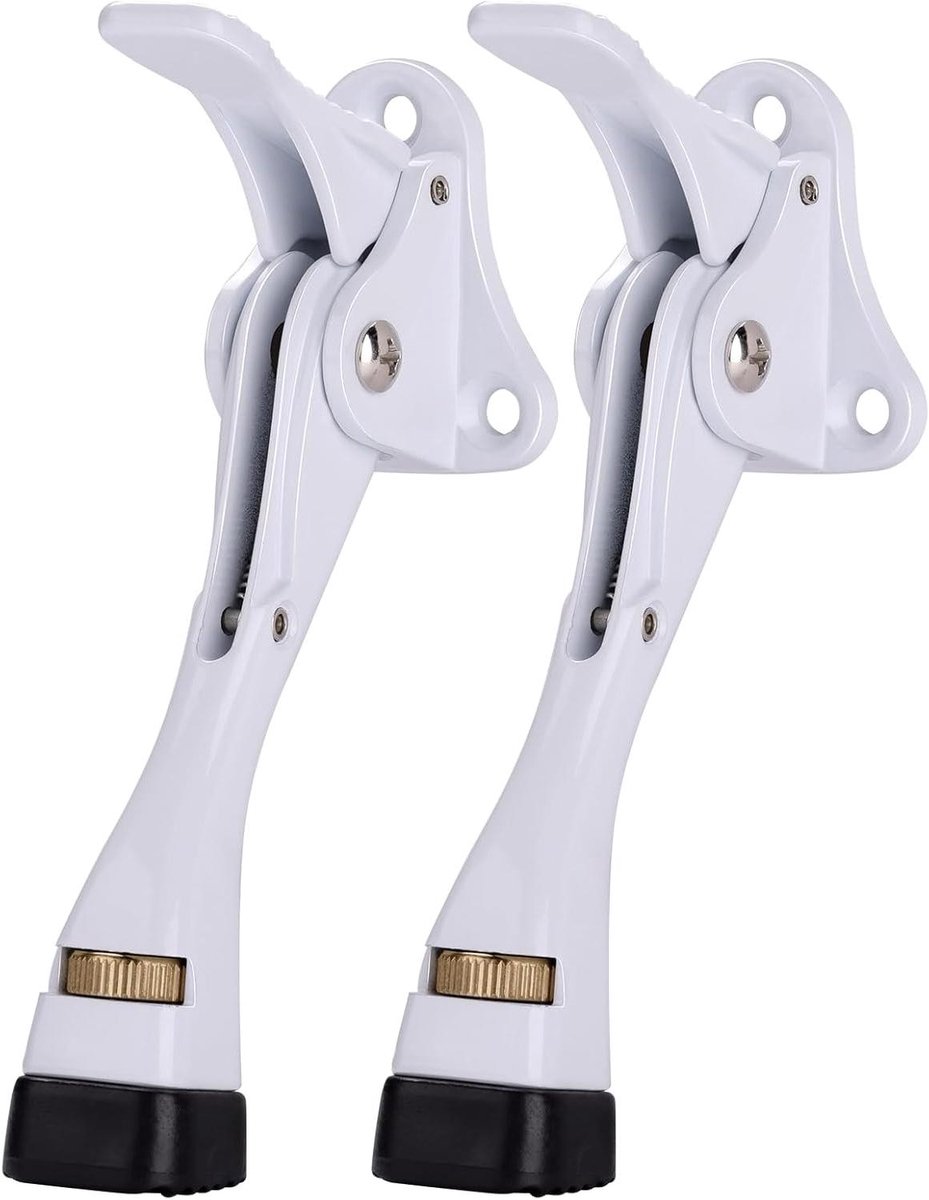 Deur Stopper - Deurhouder Deurvastzetter - Deuren Open Houden - Eenvoudige Trapbediening - 10.5 cm - Wit