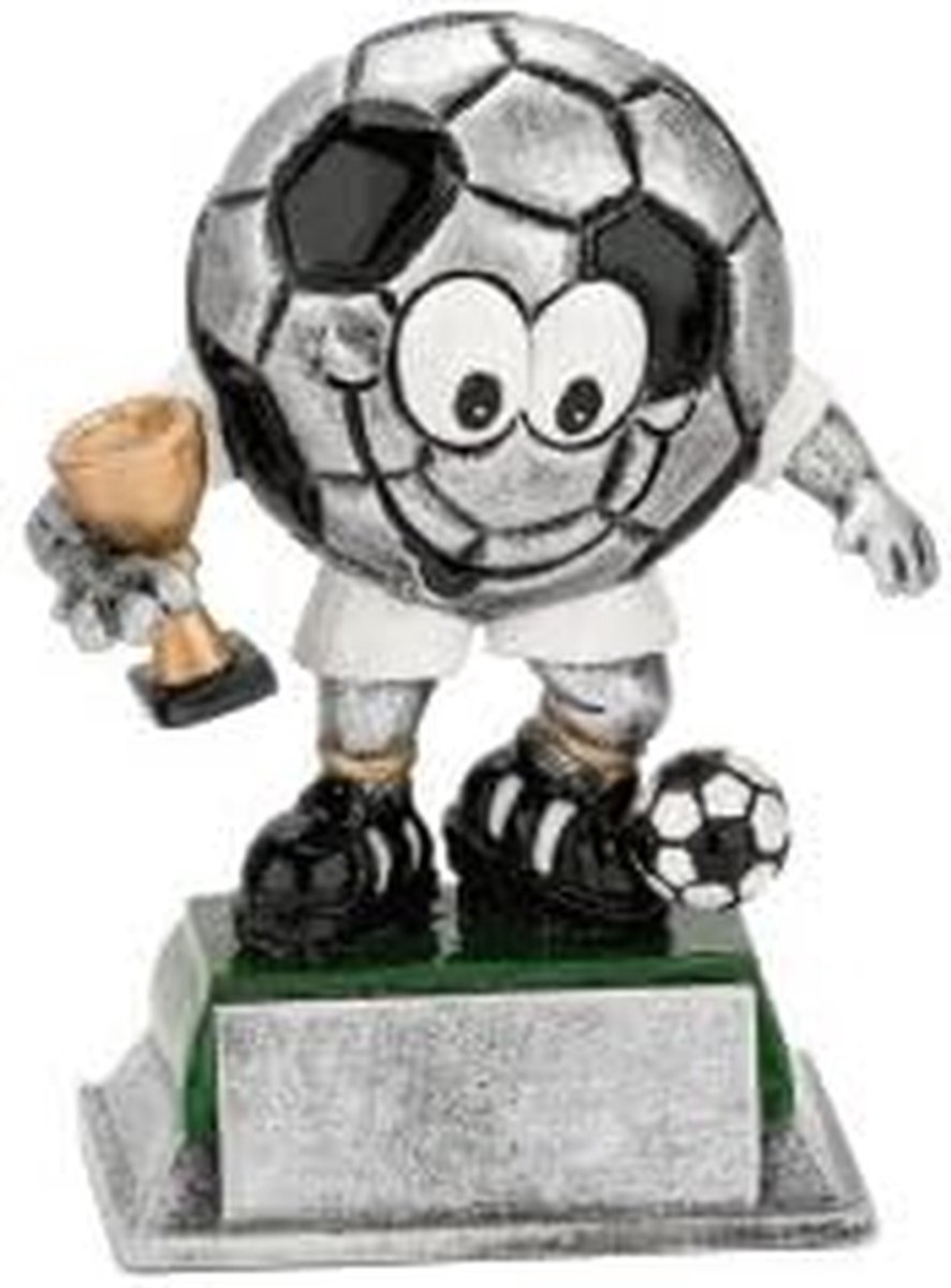 Voetbal Figuur - Trofee Voetbal - Decoratie - Miniatuur Model - 12 cm - Zwart-wit
