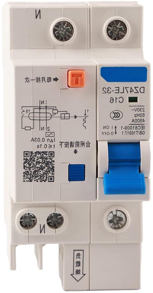 Miniatuur Stroomonderbreker 1P+N Lekstroombeveiliging 16A 20A 230V