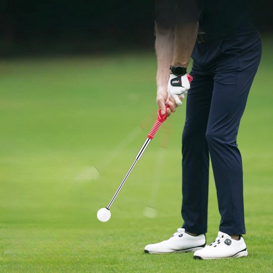 Golf Swing Trainer - Golfhulp Golfoefening - Golfswing Verbeteren - Met Impact Geluid - 385-66cm Intrekbaar - Rood van GOLF — afbeelding 4
