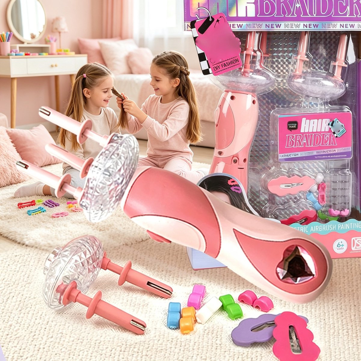 Doe-het-zelf speelgoedkapsalon automatische krultang voor meisjes inclusief accessoires elektrische krultang haarstylingtool voor kinderen cadeau en beloning voor in de klas
