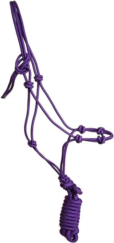 Halter Set - Paardentuig Touwhalster - Grondwerk Paard - 4 Speciale Knoppen - Maat Full - Paars Halter Set - Paardentuig Touwhalster - Grondwerk Paard - 4 Speciale Knoppen - Maat Full - Paars