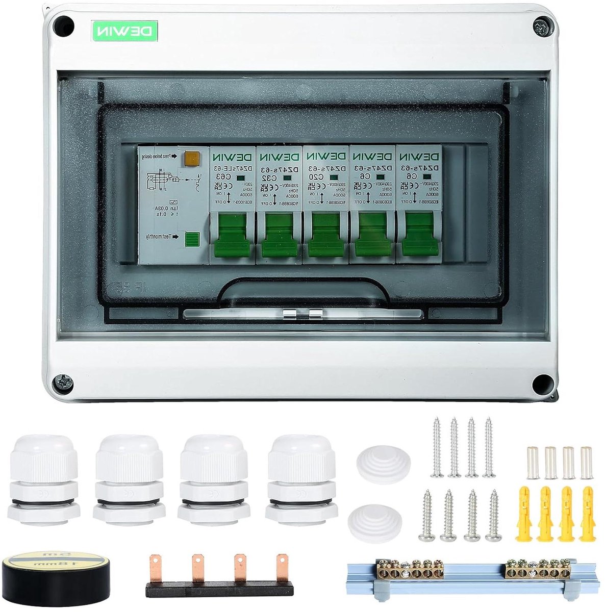 Verdeelkast - Zekeringkast Stoppenkast - Circuit Bescherming - IP65 Waterdicht - 21 x 16 x 10 cm - Grijs