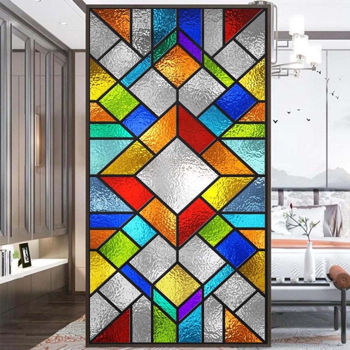 Decoratieve Raamfolie - Privacy Glasfolie - Meer Privacy - Statische Hechting Zonder Lijm