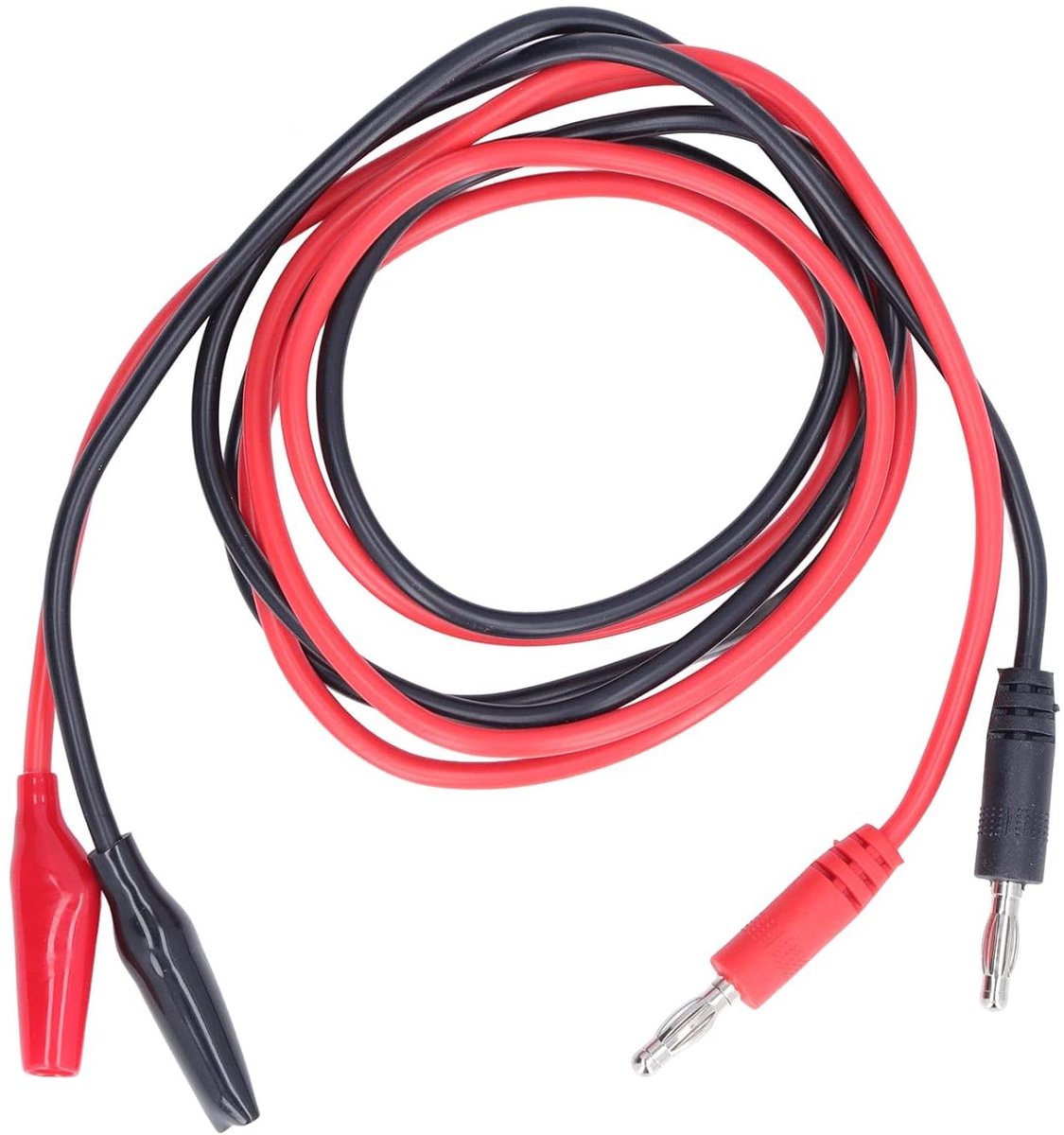 Meetsnoeren Krokodillenklem - Testkabels Banana Plug - Krachtoverbrengingstest - Flexibele Siliconen Isolatie - 104 cm - Rood