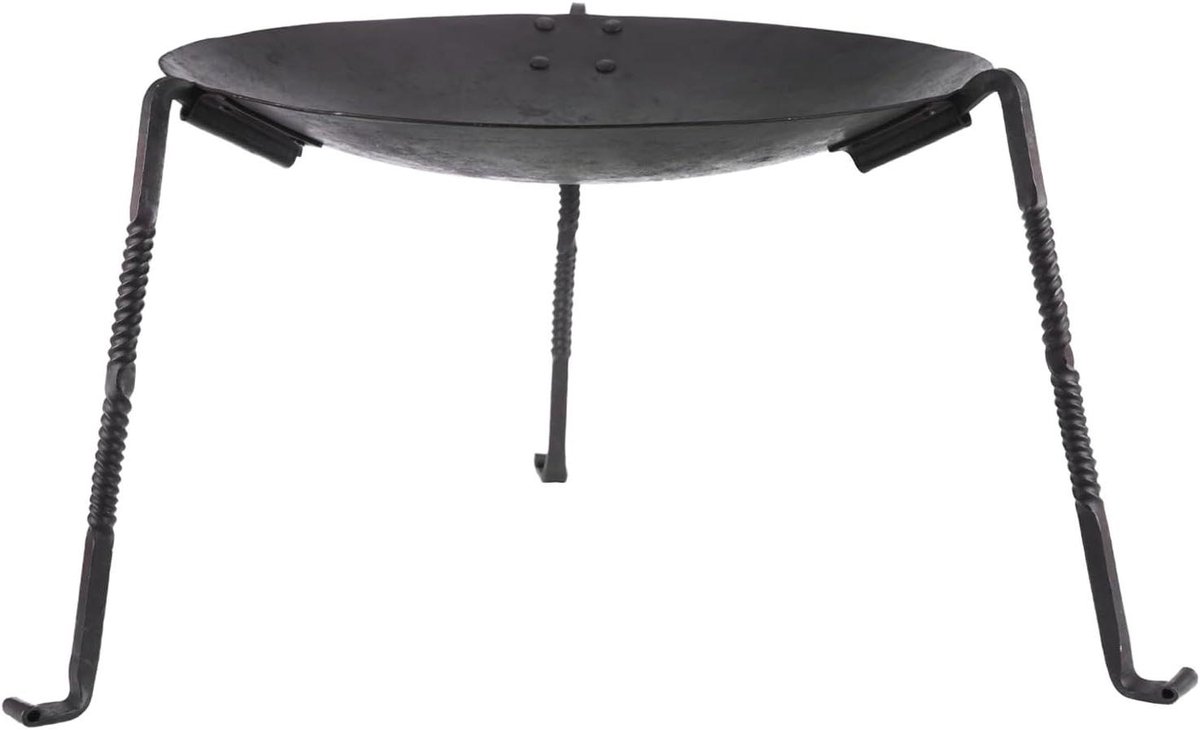 Robuuste vuurschaal - Buitenhaard metaal - Gezellig vuur maken - Afneembare poten - 445 cm diameter - Zwart