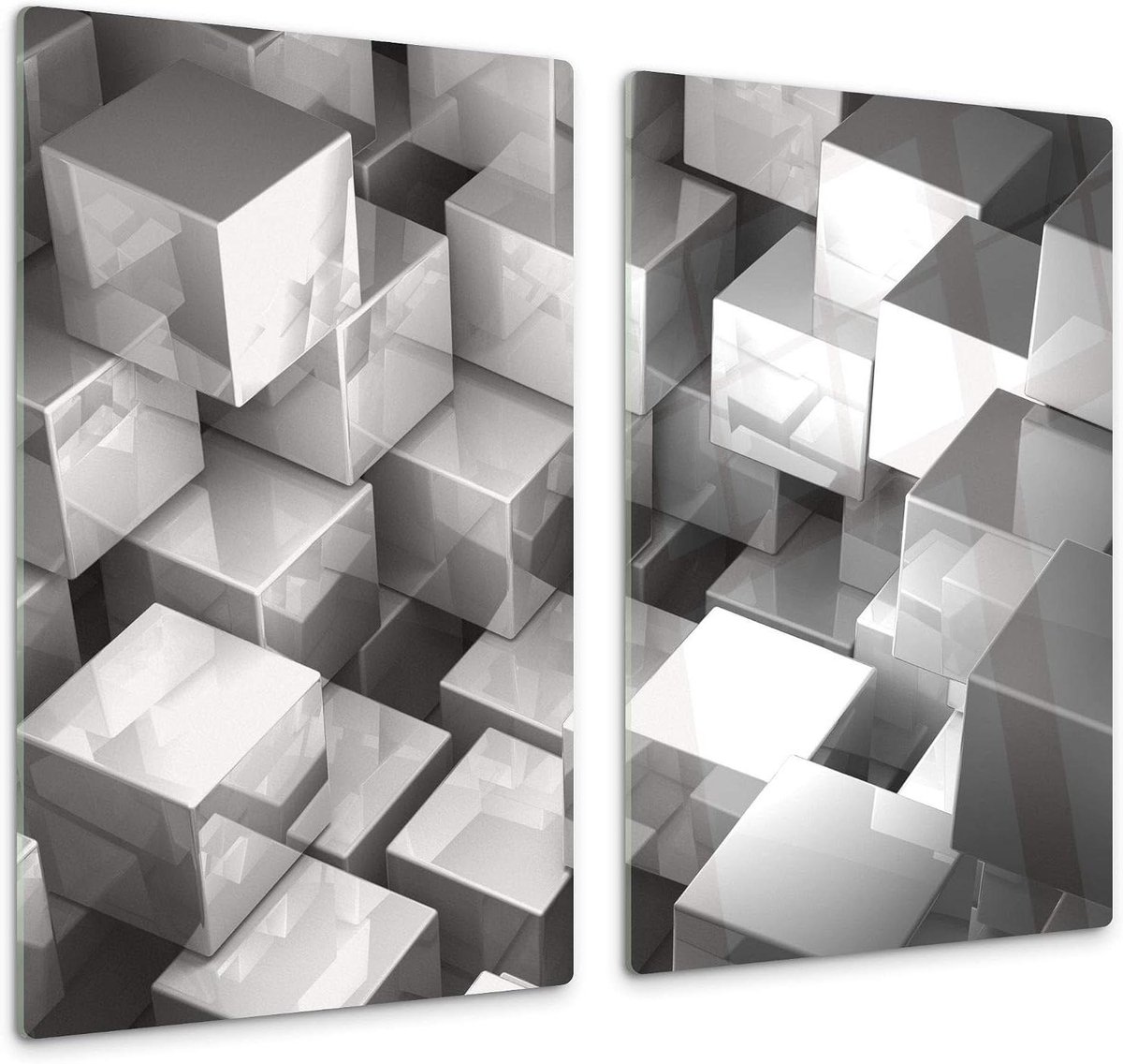Glazen Kookplaatafdekking - Snijplank Werkbladbeschermer - Keuken Beschermen - Breukvast Gehard Glas - 60 x 52 cm - Meerdere Ontwerpen