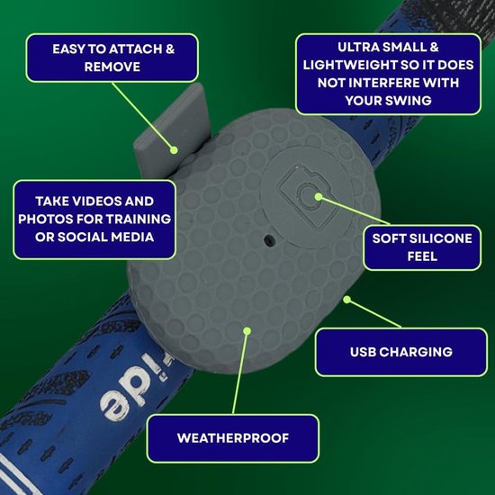Golf Swing Camera Afstandsbediening - Golf Camera Shutter Swing Opname - Golf Swing Analyseren - Handsfree Opname Vanuit Grip — afbeelding 4