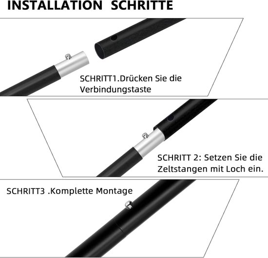Telescopische Aluminium Stokken voor Tenten en Tarps - Verstelbaar tot 1.9 Meter — afbeelding 5
