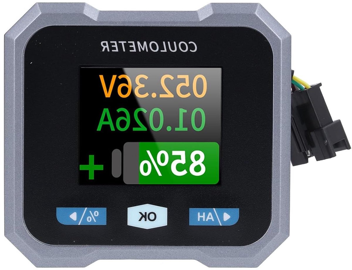 Batterij Monitor - Spanningsstroommeter Voltmeter - Accu Bewaken - Bluetooth Connectiviteit - 10-100V 50A - Zwart