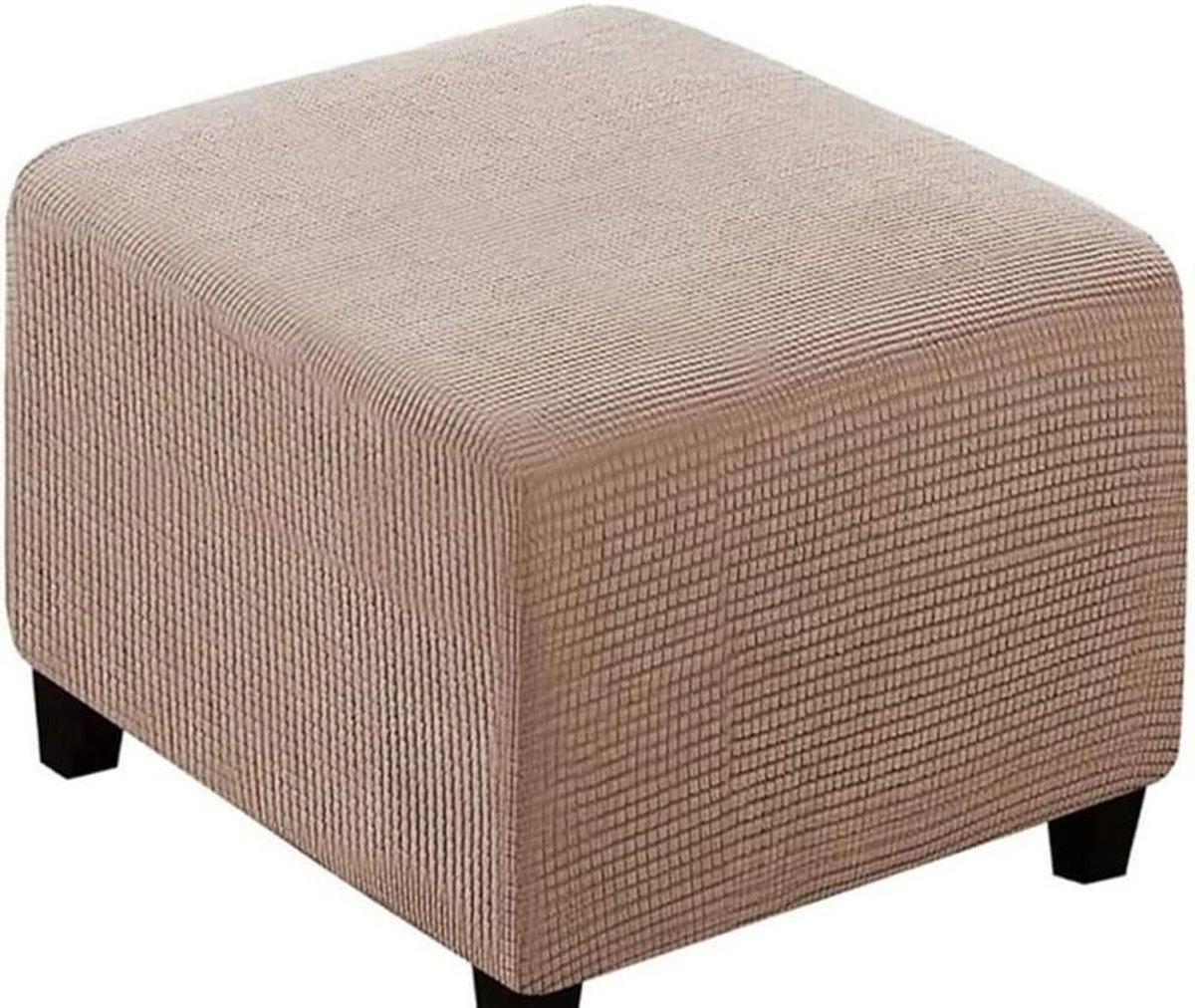 Voetenbank Hoes - Poef Beschermer - Meubels Beschermen - Hoge Stretch Corduroy - 40x35 cm - Khaki