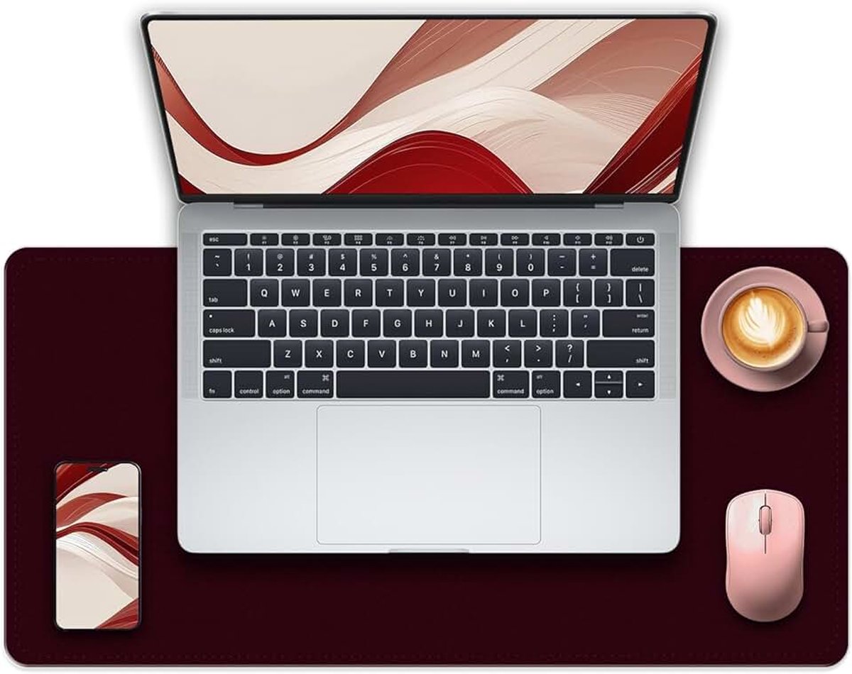 bureau-onderlegger, 60 x 35 cm grote muismat, PU-lederen bureaumat met suède, laptopbureauonderlegger, waterdicht toetsenbordkussen, bureaublotter voor kantoor/thuis/decoratie