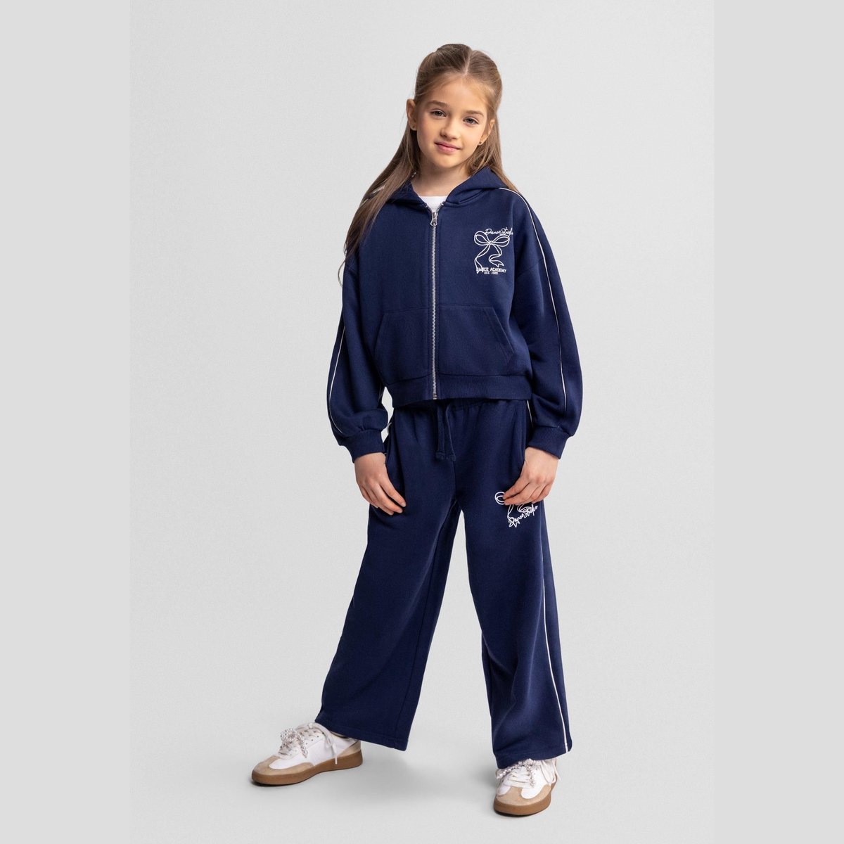 Minoti trainingspak meisjes met capuchon marineblauw - donkerblauw