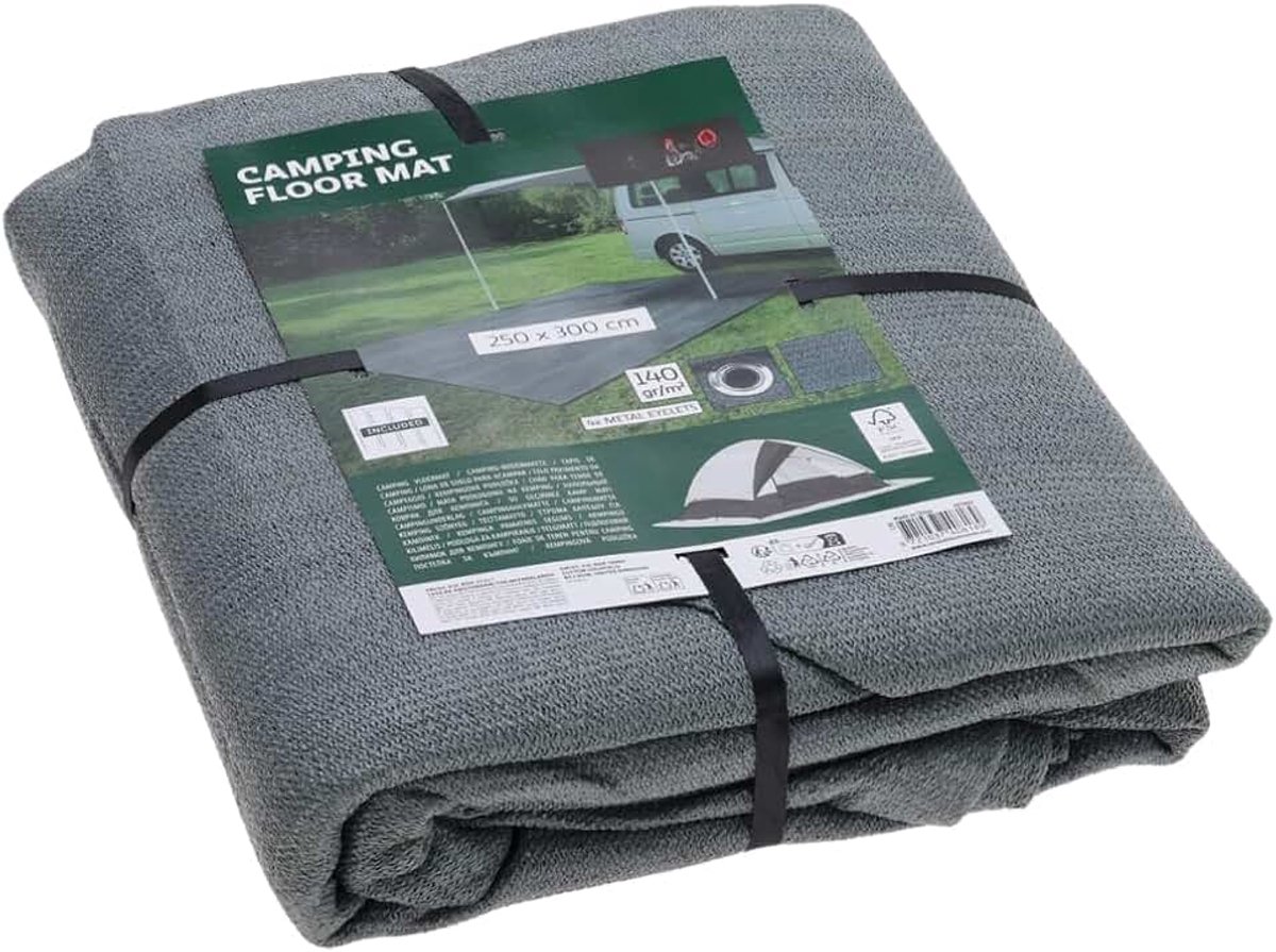 Voortent Tapijt - Vloermat - Grijs - 2,5x3M - Camping - Gronddoek - Tenttapijt - Grondzeil