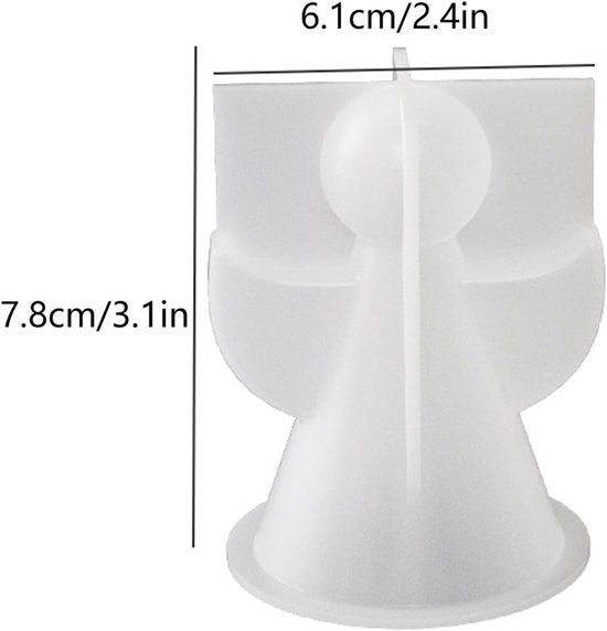 2 stuks Engel siliconen kaarsenvorm - 3D gietvormen set voor DIY kaarsen, zeep, gips en handwerk — afbeelding 2
