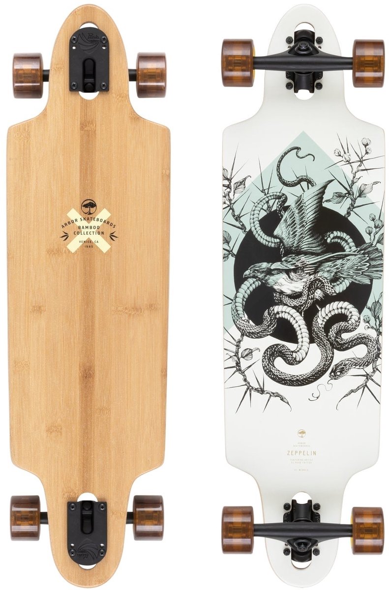 Arbor Bamboo Zeppelin White/Black 32 Longboard