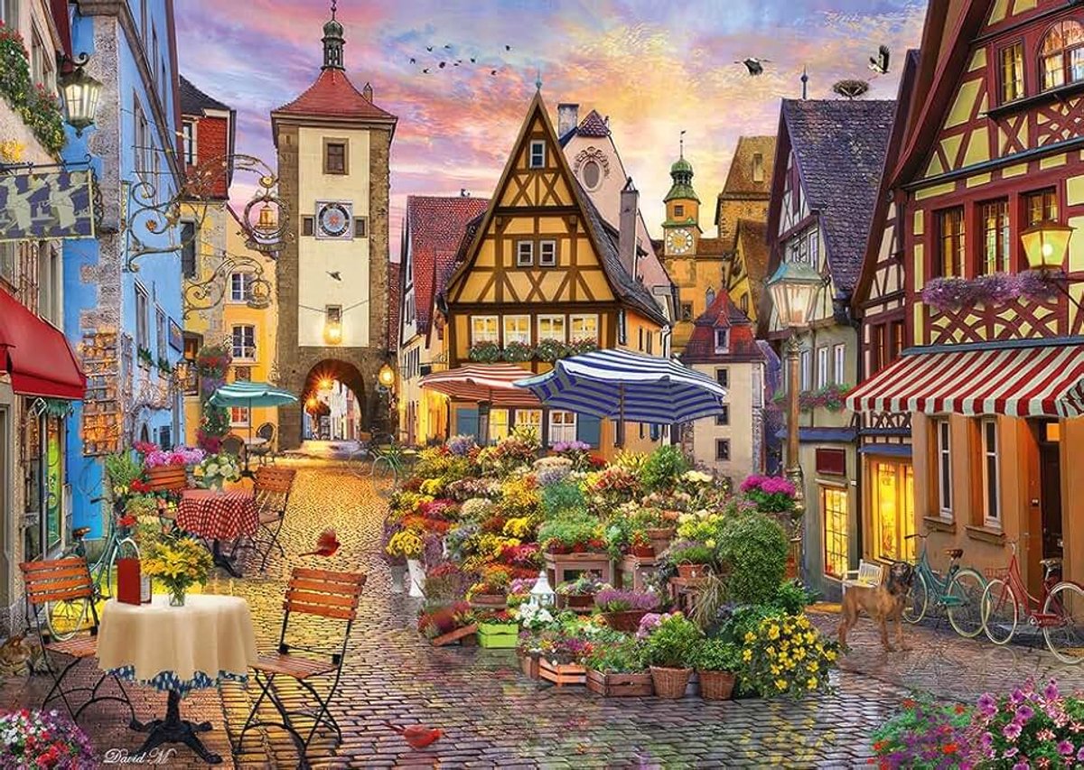Spiele 59760 Romantisch Beieren, Rothenburg ob der Tauber, puzzel met 1000 stukjes