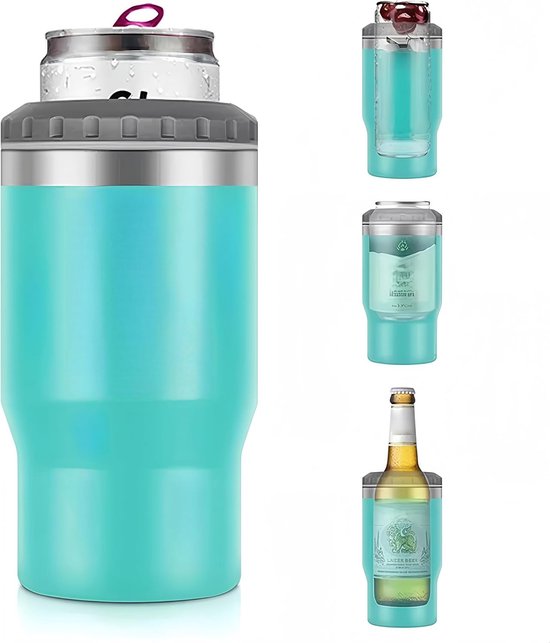 Fles Isolator - Blikhouder Koeler - Drinken Koel Houden - Dubbele Isolatie - 14 oz - Grijs — afbeelding 4