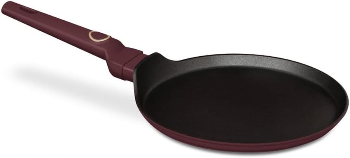 Pannenkoekenpan - Koekenpan Crêpe - Gezond Bakken - Titanium Pro Coating - 25 cm - Bordeauxrood