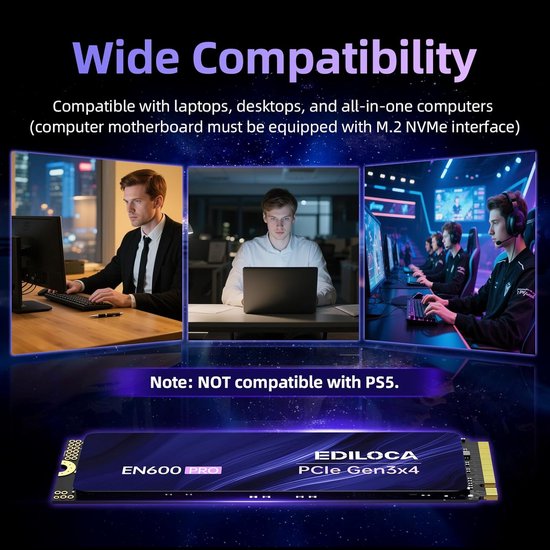 Interne SSD - Solid State Drive M.2 SSD - Computer Upgrade - NVMe PCIe Gen3 x4 - 256 GB — afbeelding 3