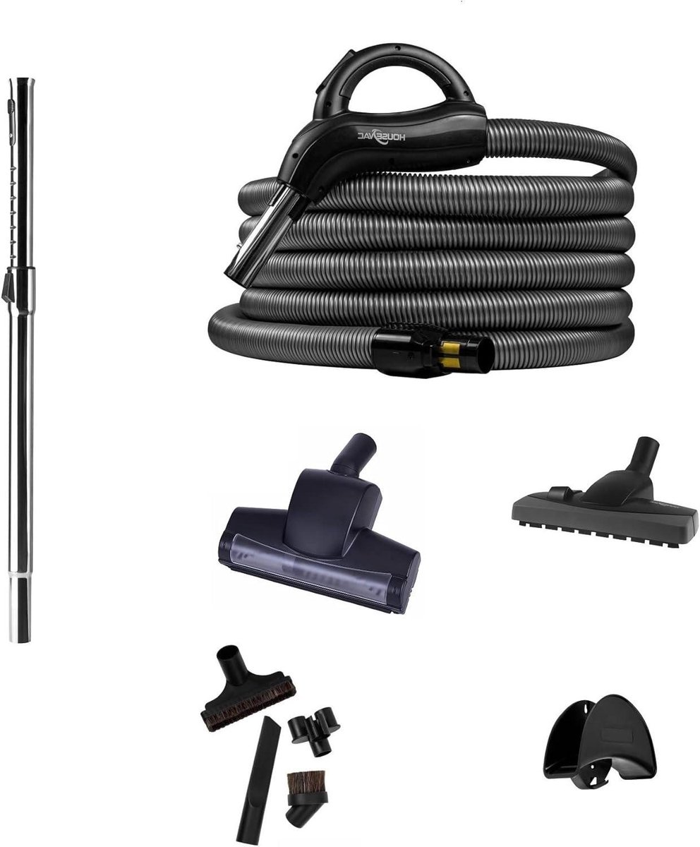 Centrale Stofzuiger Accessoireset - Zuigslang Set - Grondige Reiniging - Universele Compatibiliteit - 12 m - Zwart