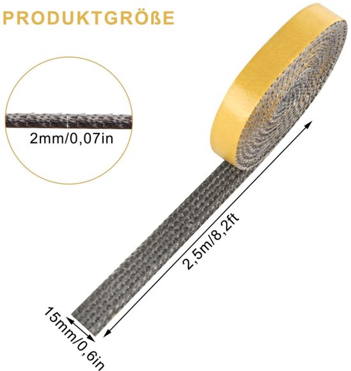 SPHProducts - Afdichtband voor open haard - hittebestendig - 2 mm ×